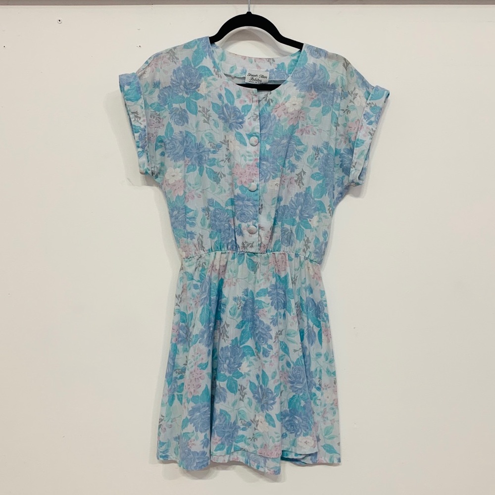 STUART ALAN PETITE VINTAGE FLORAL MUTED TONE DRESS